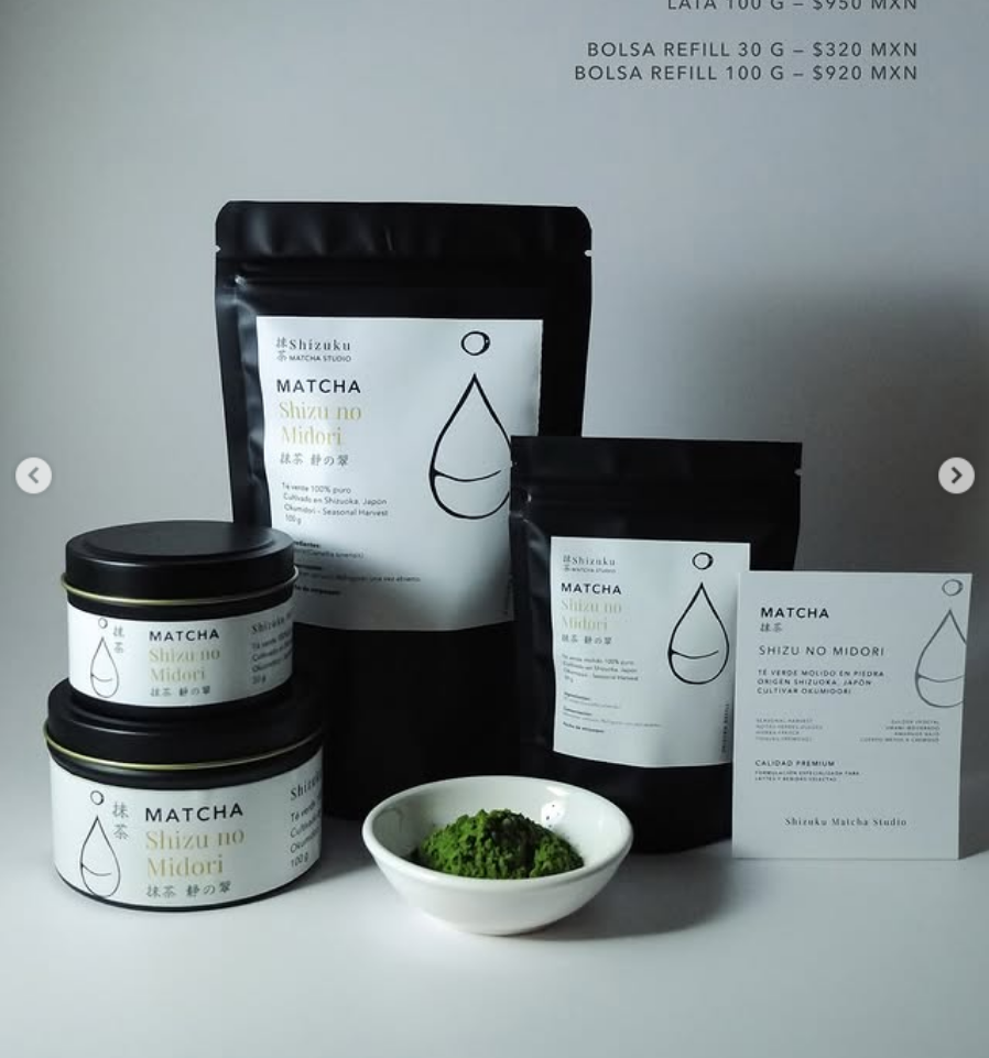 Productos de matcha Shizuku